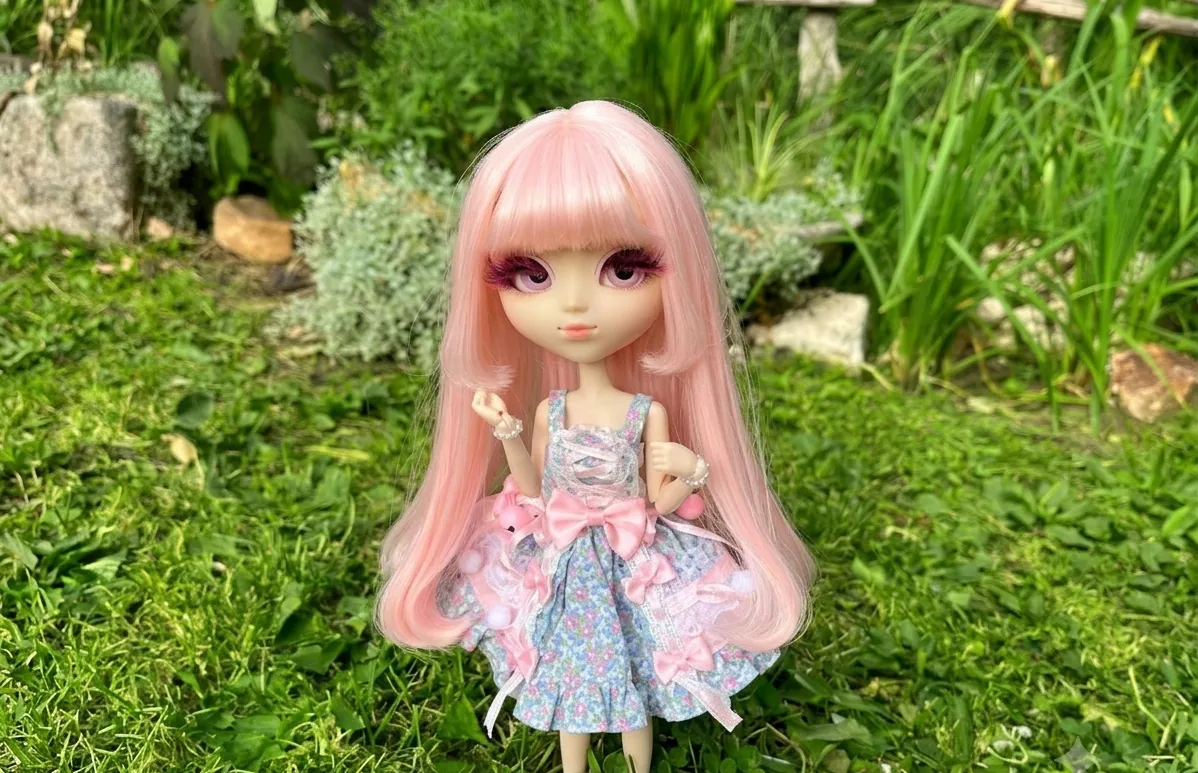 Pullip au style lolita dans la nature.